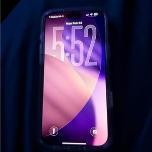 Apple Smartphone with Purple Case